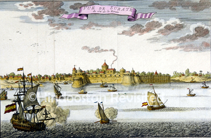 /data/Original Prints/Topography Views, City Views, Landscapes/VIEW OF SURAT ON THE RIVER - GEZIGT VAN SURATTE.jpg